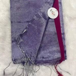 Nishika Metallic Purple Handloom Tissue Saree