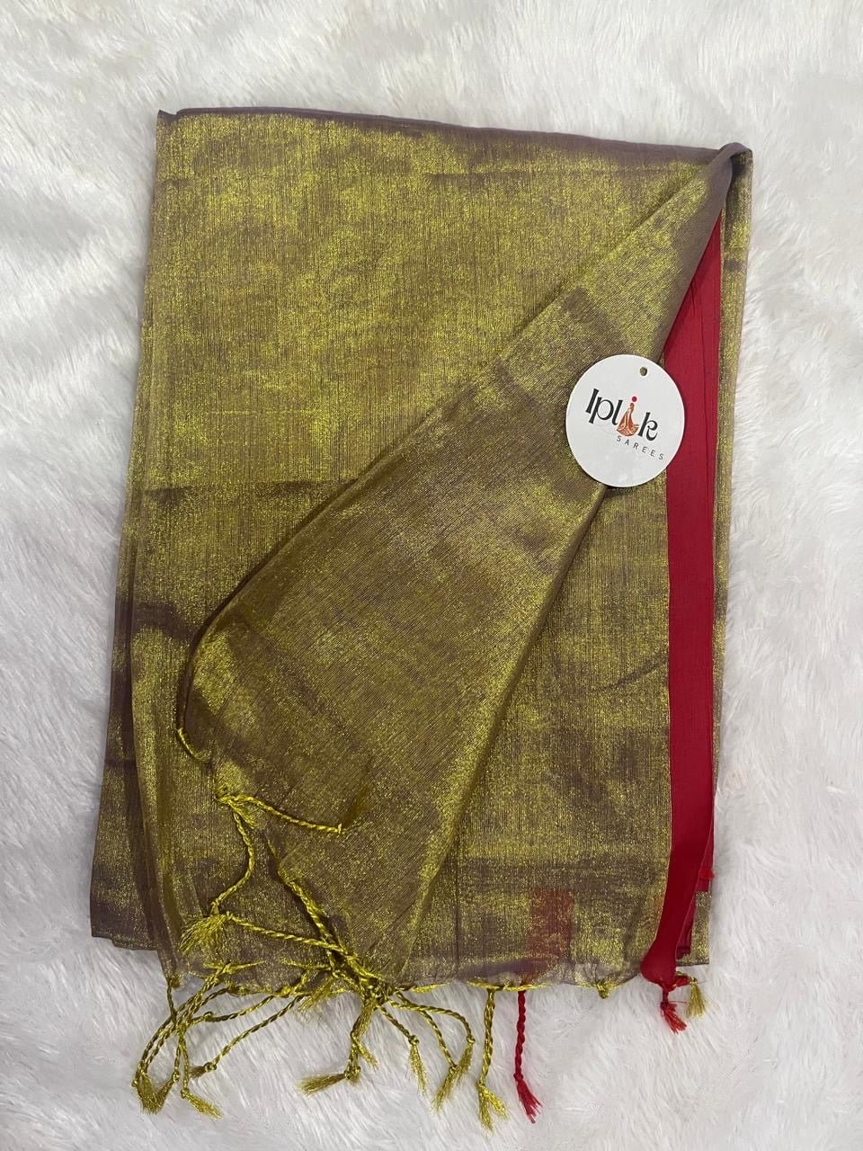 Sonali Metallic Gold Handloom Tissue Saree