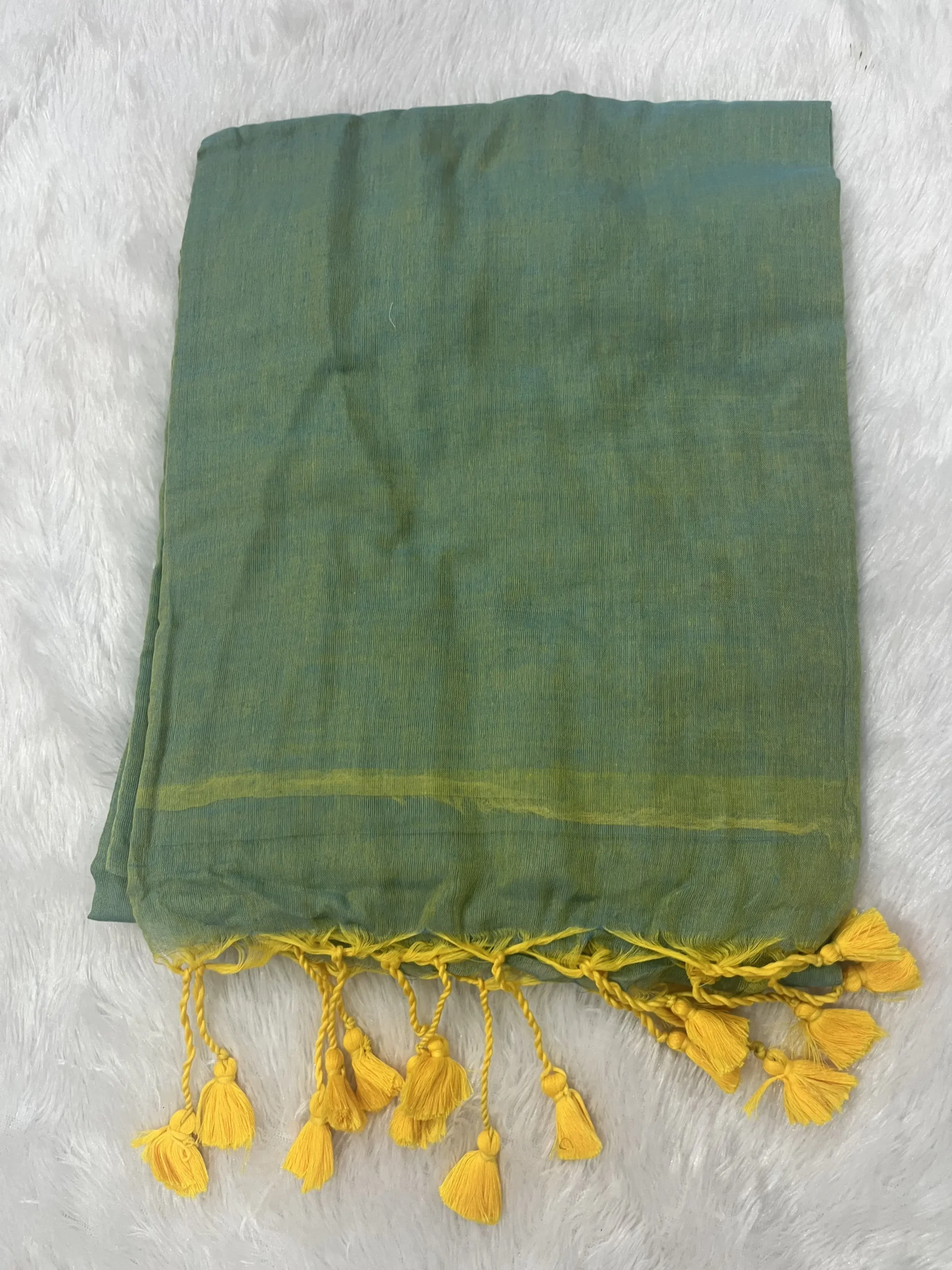 Green Yellow - Dual Tone MulMul (Saree)