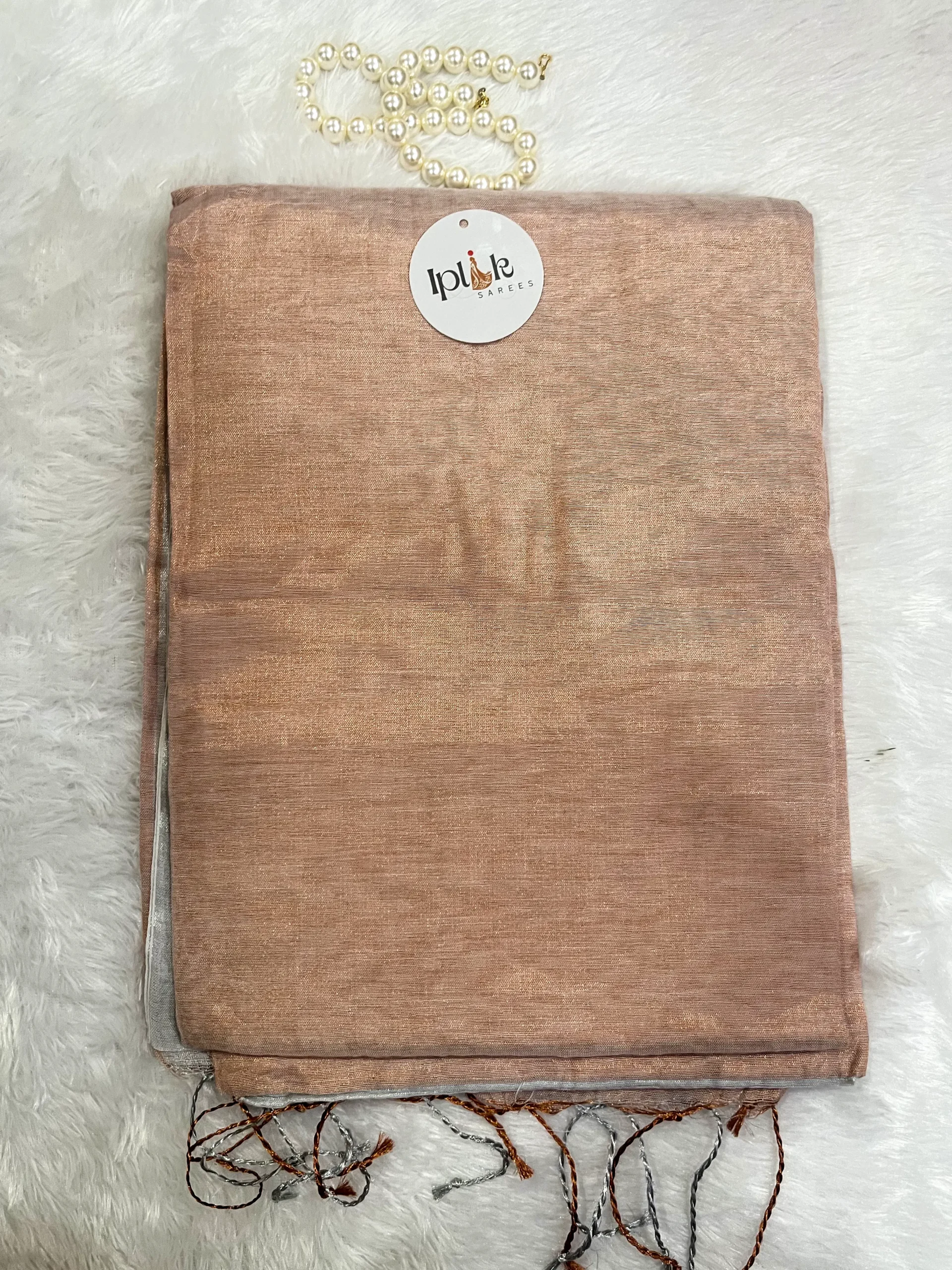 Paakhi Rose Gold Metallic Tissue