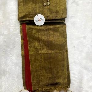 Tejasvini Golden Red Metallic Tissue