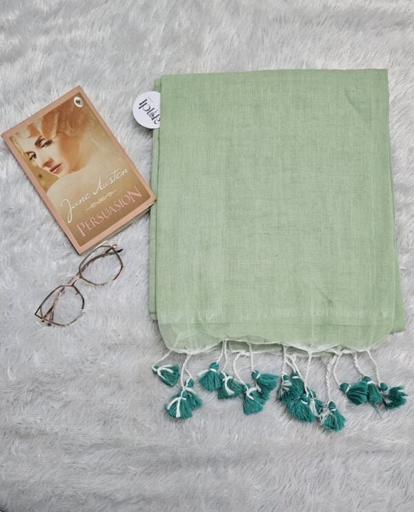 20240711_212923 Aqua Green – Single Tone MulMul (Saree)