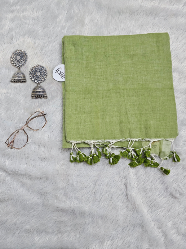 20240711_213508 Lettuce Green – Single Tone MulMul (Saree)