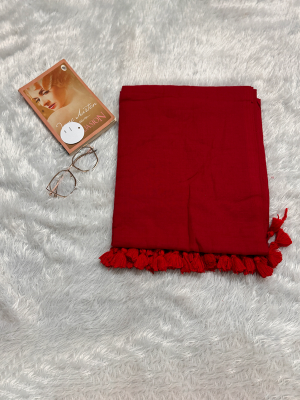IMG_6511 Vermillion – Single Tone MulMul (Saree)