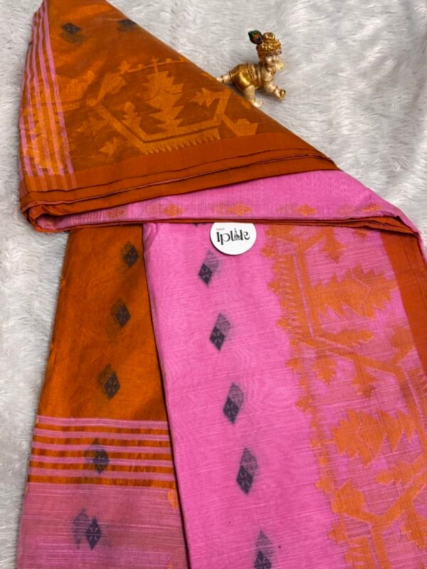 IMG_6716 Large Pink - Mustard Cotton Handloom (Saree)