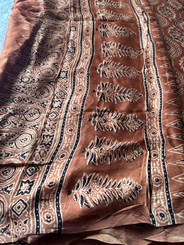 PHOTO-2024-09-05-10-30-50 12 Modal Ajrakh - Rust Orange Ajrakh with Almond Block Print