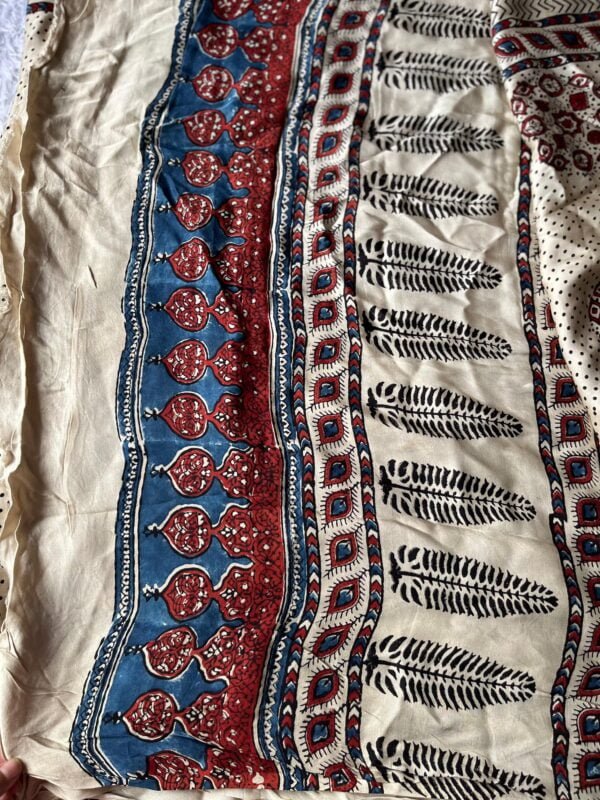 PHOTO-2024-09-05-10-30-51 4 Modal Ajrakh - Cream Ajrakh with Mahroon and Blue Block Print