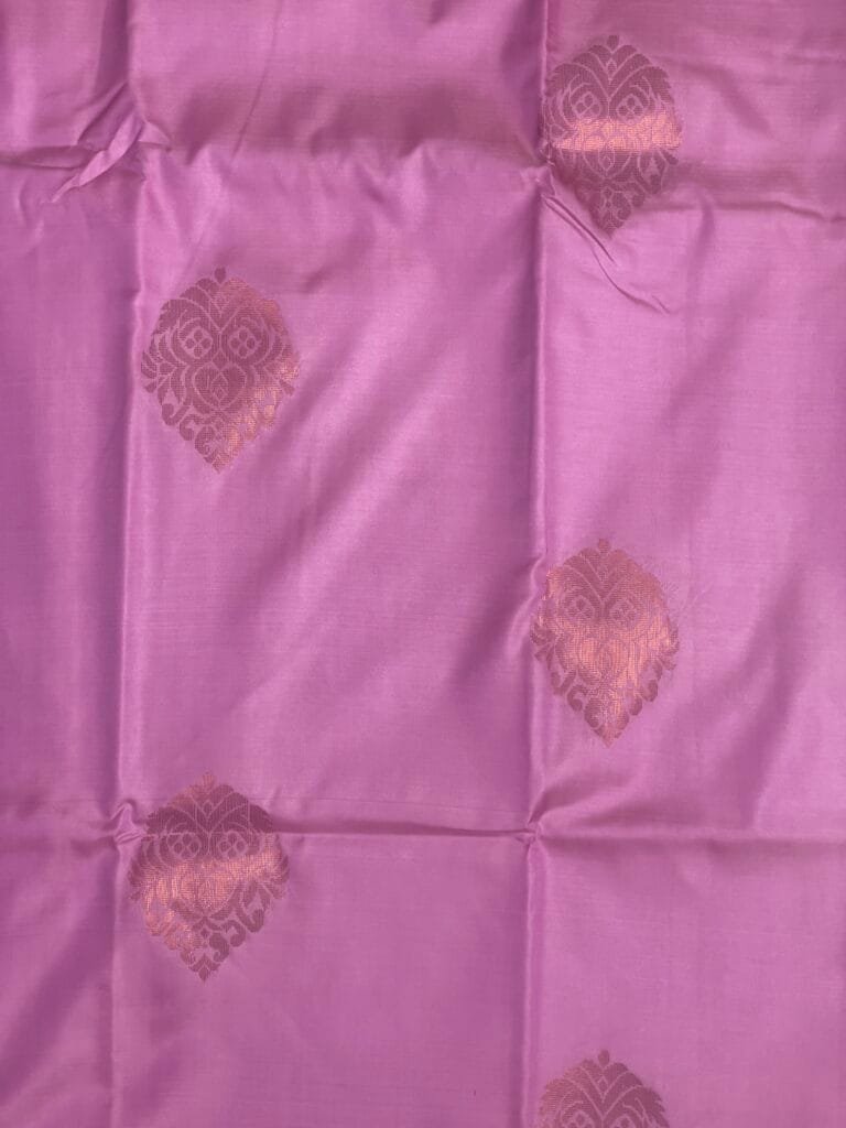 Lotus pink Mahabalipuram cotton silk saree with zari patterns - Mahabalipuram Pink by Label Iplik