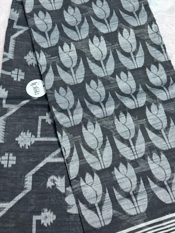PHOTO-2025-01-17-21-38-04 2 Tulip Jamdani - Charcoal Grey