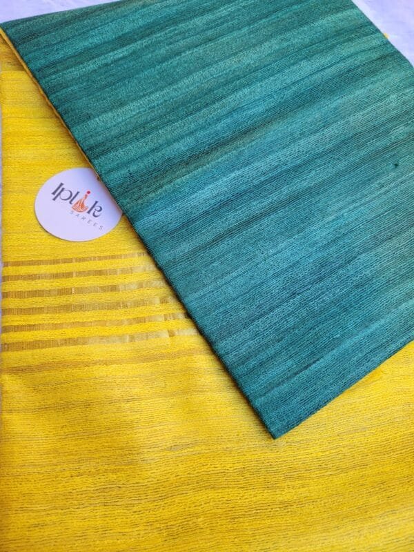 PHOTO-2025-03-20-18-28-55 Yellow Green Ghicha Tussar – Silk (With Silk Mark)