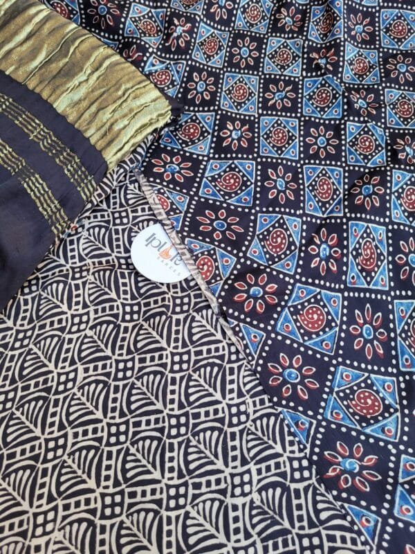 PHOTO-2025-03-20-18-30-50 Black Ajrak Block Print Modal Silk Suit Set
