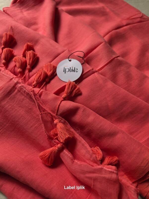 Peach Mul Cotton Saree