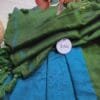 LI-ACR-01_02 Blue Green Acrylic Cotton Saree