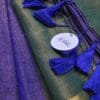 Blue Green Zari Lines Acrylic Cotton Saree