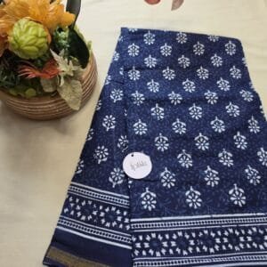 Indigo Print 1 Chanderi Saree