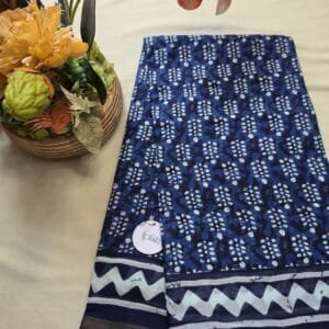 Indigo Print 2 Chanderi Saree