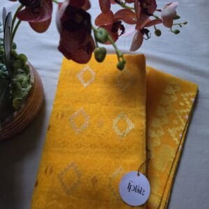 LI-JAM-01_01 Bright Yellow Jamdani Saree