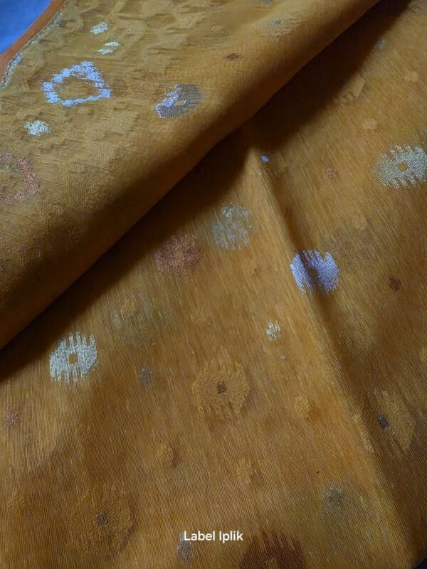 Bright Yellow Jamdani Saree