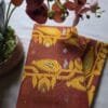 Burnt Orange and Yellow Jamdani Saree