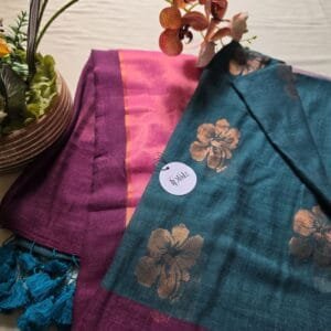 Green with Maroon Pallu Joba Saree
