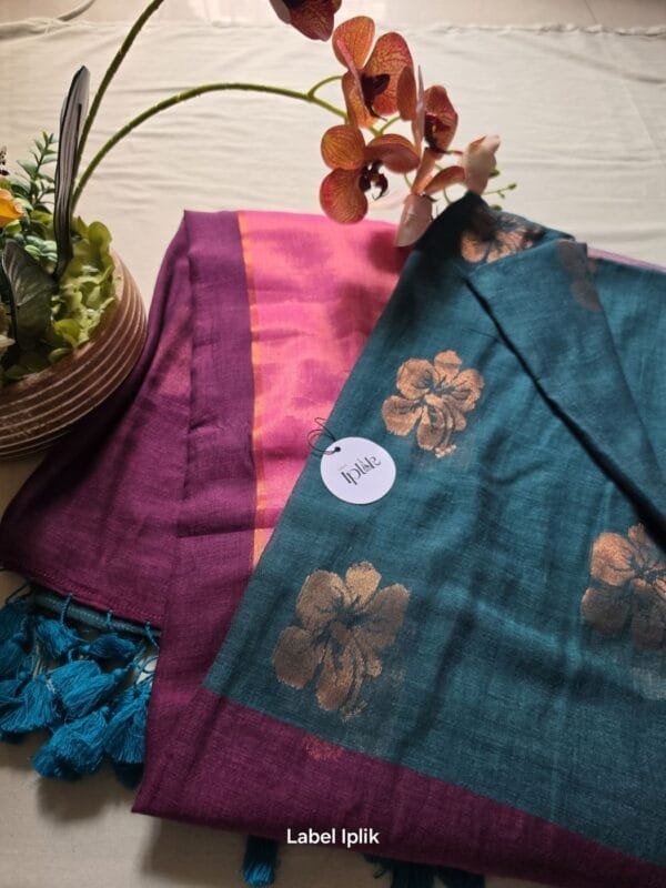 LI-JOB-02_01 Green with Maroon Pallu Joba Saree