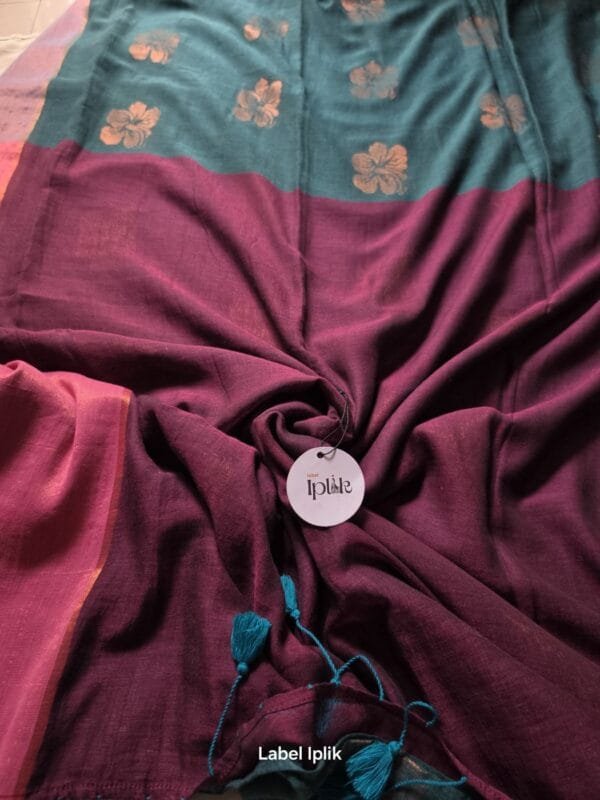 LI-JOB-02_02 Green with Maroon Pallu Joba Saree