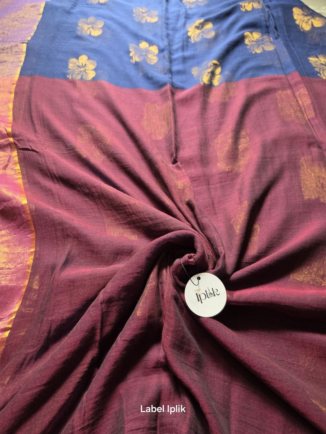 Navy Blue with Maroon Pallu Joba Saree