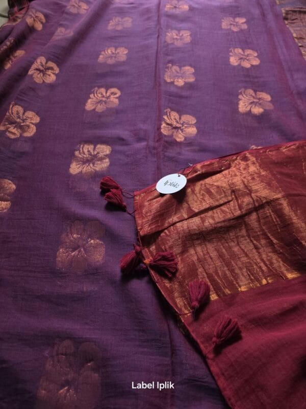 LI-JOB-04_03 Purple with Maroon Pallu Joba Saree