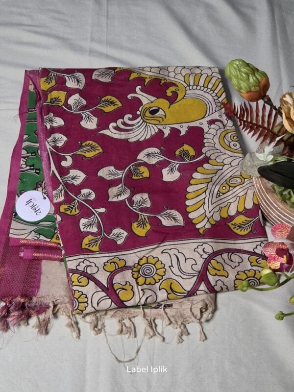 Kalamkari Nizam Border Saree