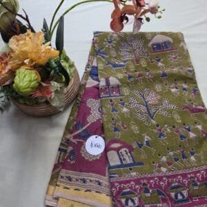 Heena Green Kalamkari Kota Saree