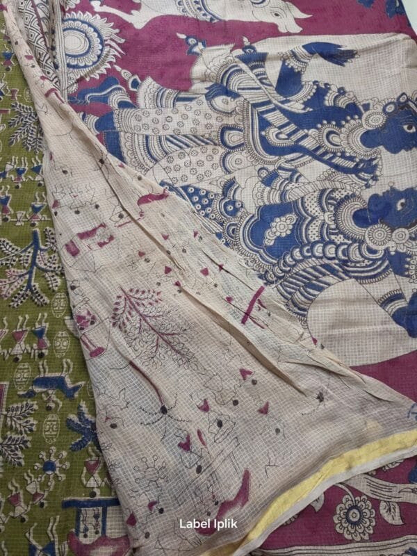 Heena Green Kalamkari Kota Saree