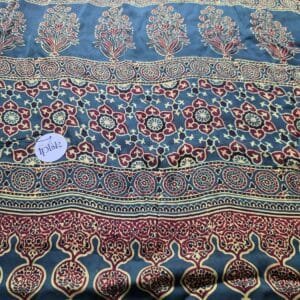 Modal Ajrakh Blue Saree