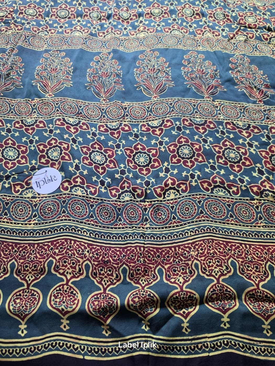 Modal Ajrakh Blue Saree