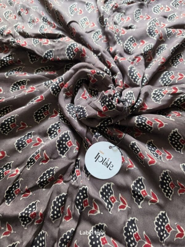 Modal Ajrakh Grey Saree