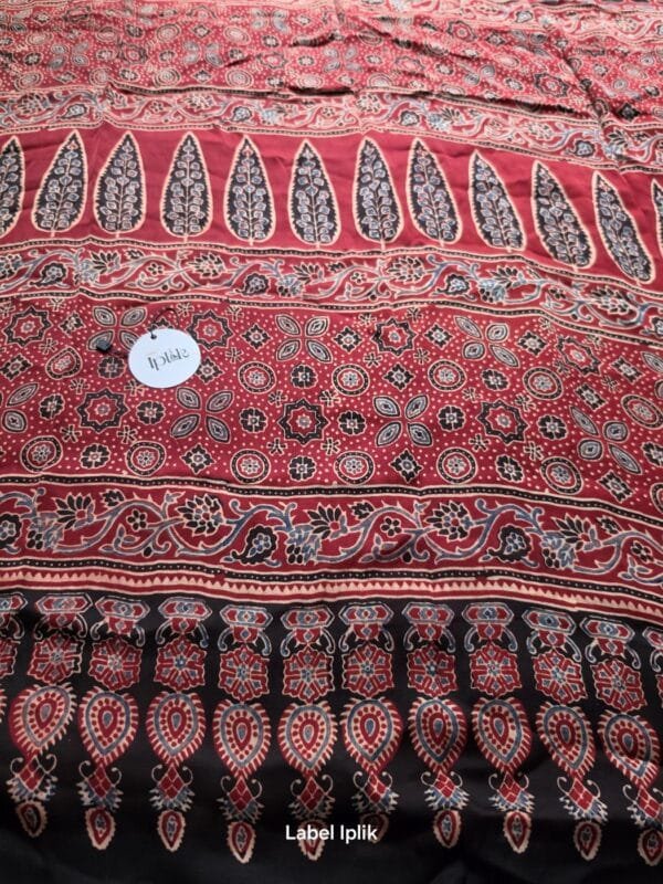 Modal Ajrakh Red Saree