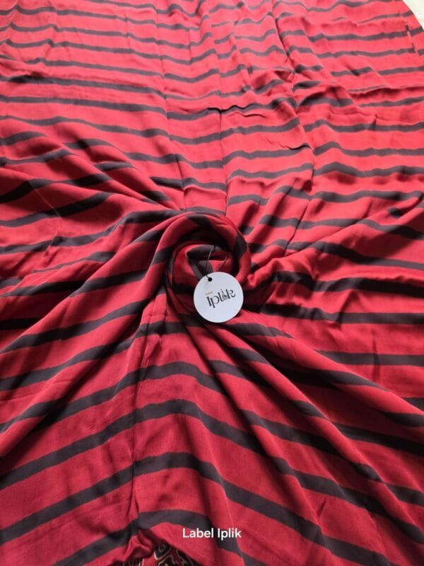 Modal Ajrakh Red Stripes Saree