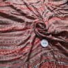Modal Ajrakh Red Vertical Lines Saree