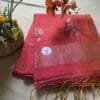 LI-MAT-05_01 Pink Linen Tissue Lotus Motif Matka Saree