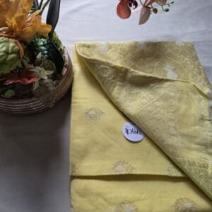 Yellow Cotton Benarasi Matka Saree