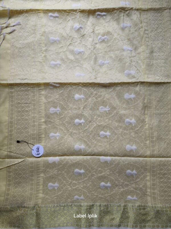 LI-MAT-06_04 Yellow Cotton Benarasi Matka Saree