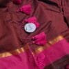Maroon with Pink Border Mul Cotton Saree