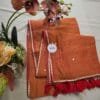 Rust Orange Mul Cotton Saree