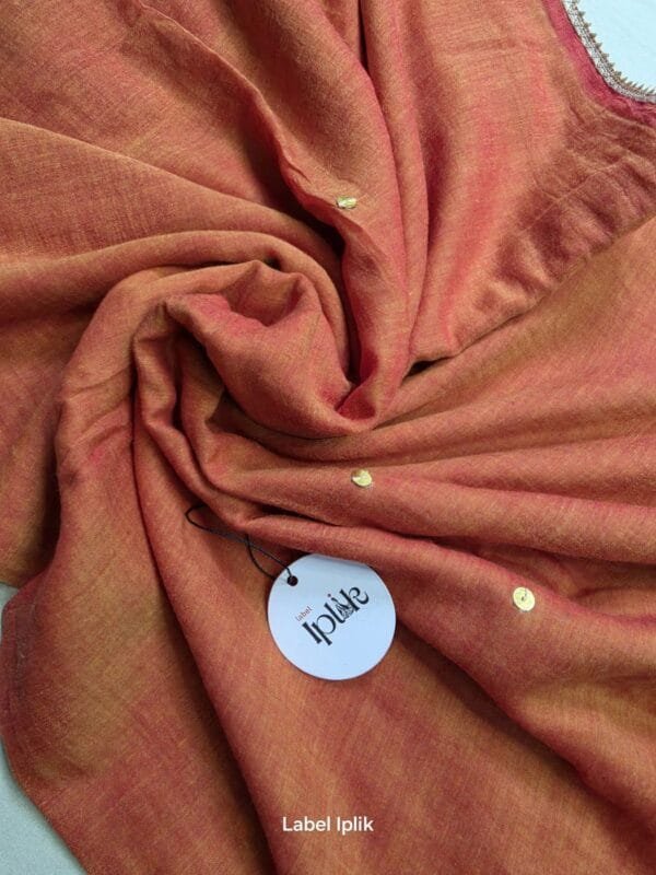 Rust Orange Mul Cotton Saree