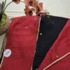 LI-MUL-09_01 Black and Red Half n Half Mul Cotton Saree