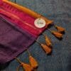 Blue with Pink Border Mul Cotton Saree