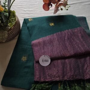 Green Zari Buti Mul Cotton Saree