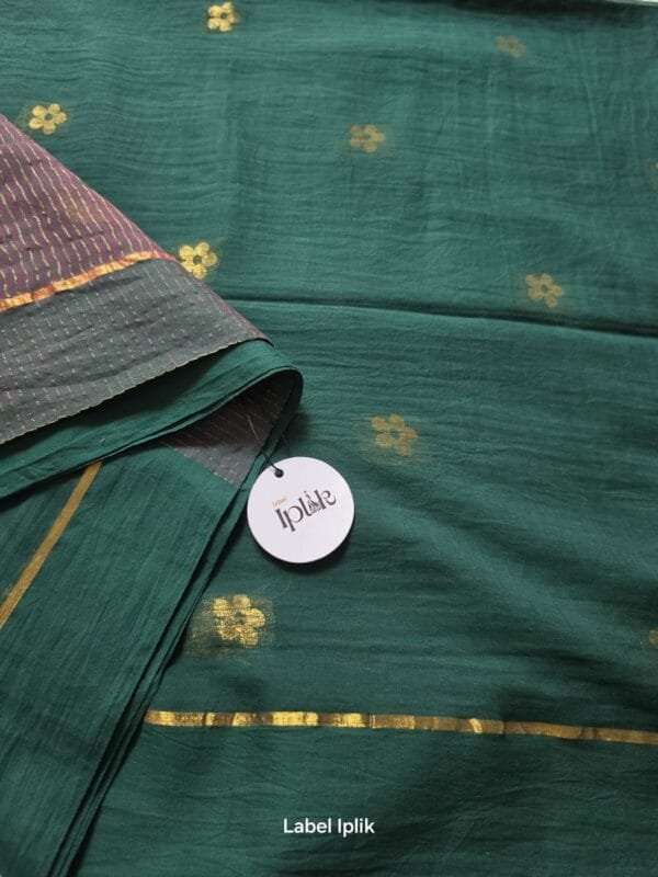 Green Zari Buti Mul Cotton Saree