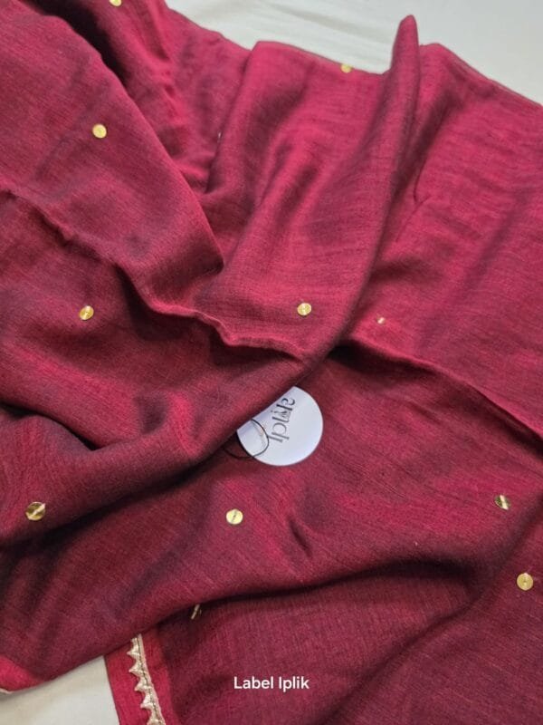 Maroon Mul Cotton Saree