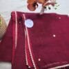 Maroon Mul Cotton Saree