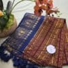 LI-MUL-14_01 Maroon with Blue Border Mul Cotton Saree